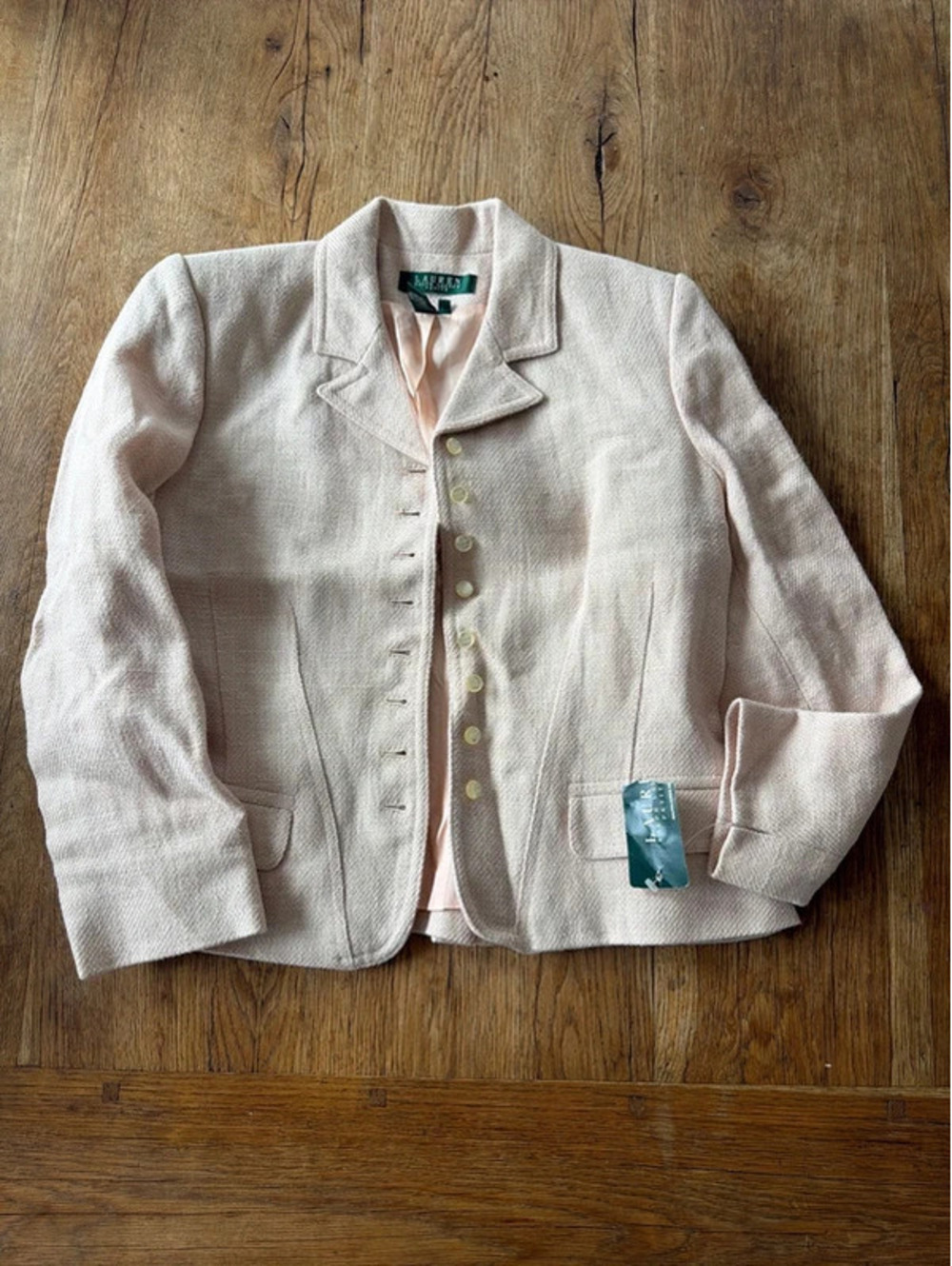 Lauren Lauren, vintage blazer, pink size small petite new tags